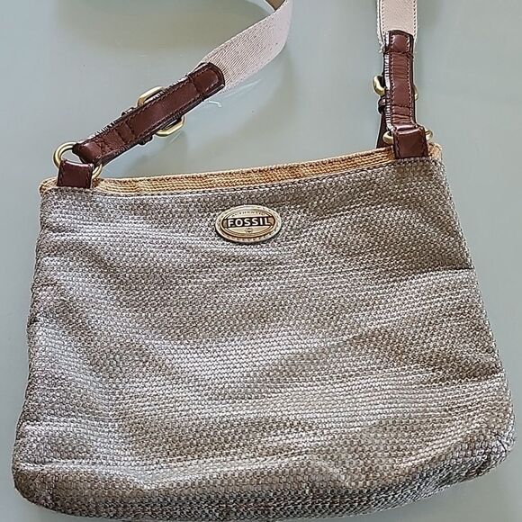 Fossil Leather and Canvas Bag - Picture 3 of 11